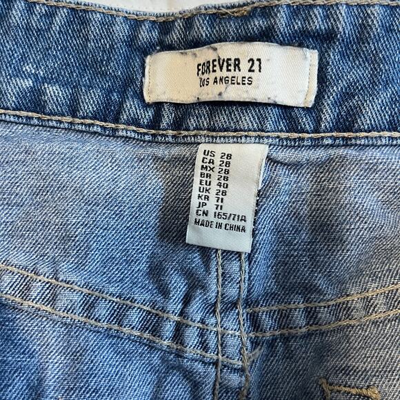 Forever 21 Ombre Denim Distressed Mini Skirt Size 28 - Picture 2 of 5